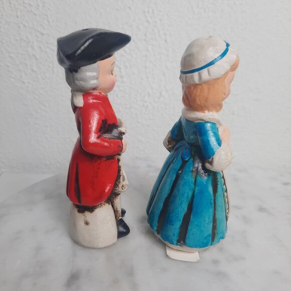 Vtg Enesco Porcelain Salt Pepper Shakers Betsy Ross Thomas Jefferson Patriotic - Picture 6 of 8